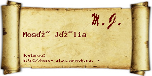 Mosó Júlia névjegykártya