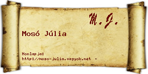 Mosó Júlia névjegykártya